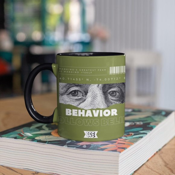 Women's Behavior Determines Belief Dollar Personalized Custom Coffee Mug - Picture 4 of 4